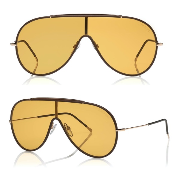 Tom Ford Other - New TOM FORD Mack Aviator Brown Leather Sunglasses